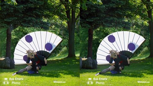 Temari uses her fan as a shield